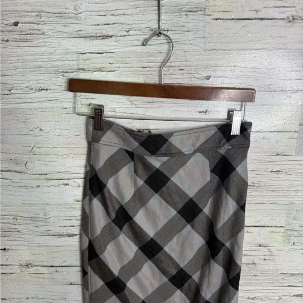 Free People Black Midi Pencil Skirt plaid size 2
